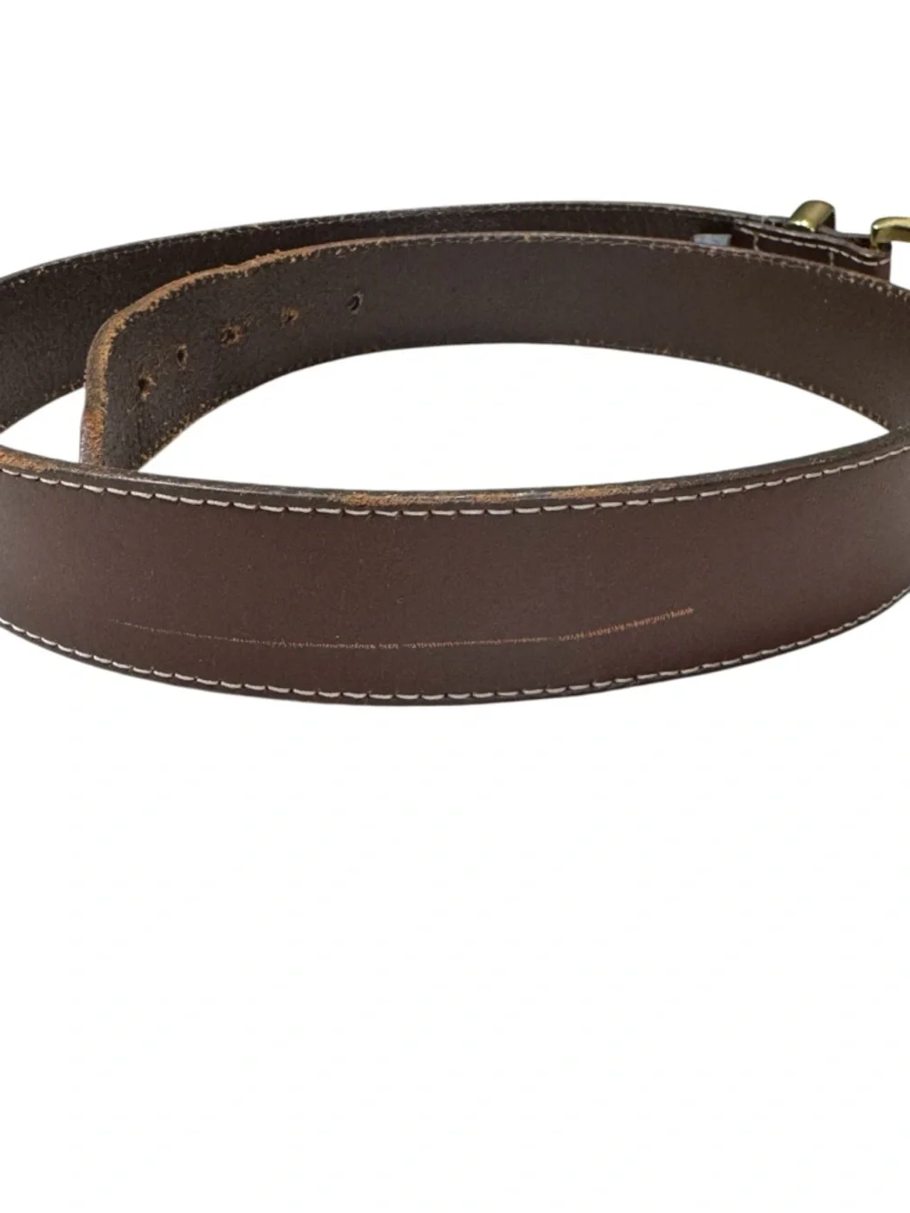 Carhartt Brown Leather Belt with Brass Buckle Size 40
